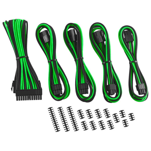 Køb CableMod Classic ModMesh Cable Extension Kit - 8+6 Series - black/light green online billigt tilbud rabat gaming gamer