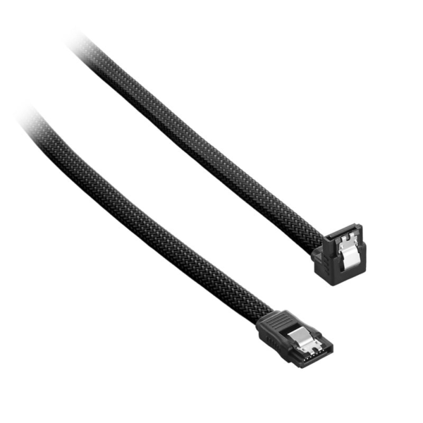 Køb CableMod ModMesh Right Angle SATA 3 Cable 60cm - black online billigt tilbud rabat gaming gamer