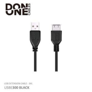 Køb DON ONE CABLES - USBE300 BLACK - USB FORLÆNGER KABEL - 300CM online billigt tilbud rabat gaming gamer