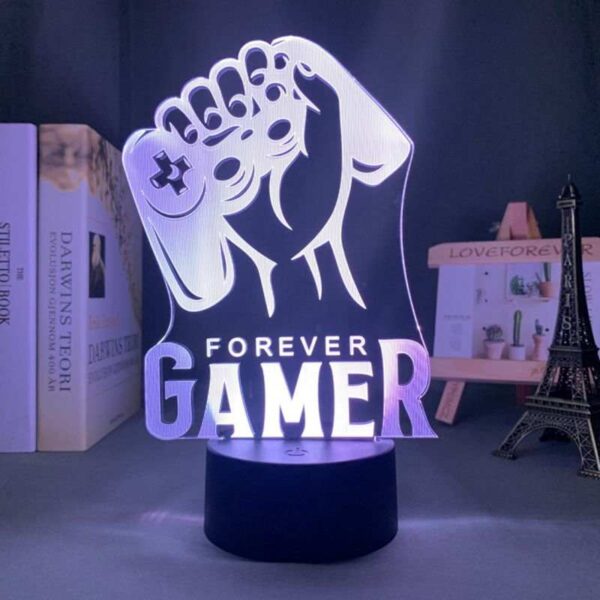 Køb Geekd Gaming 3D Lampe - FOREVER GAMER online billigt tilbud rabat gaming gamer