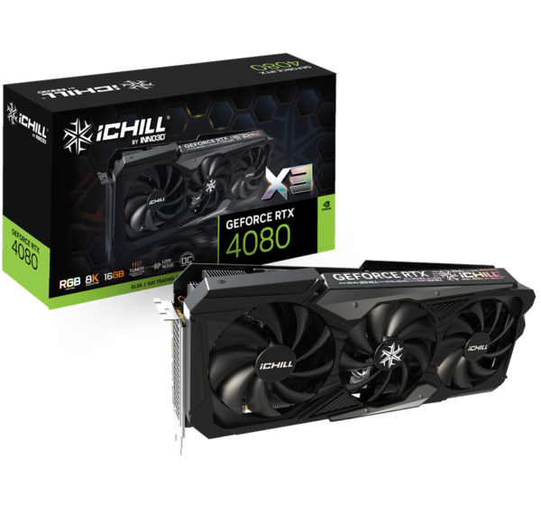Køb Inno3D GeForce RTX 4080 iCHILL X3 - 16GB GDDR6X RAM - Grafikkort online billigt tilbud rabat gaming gamer