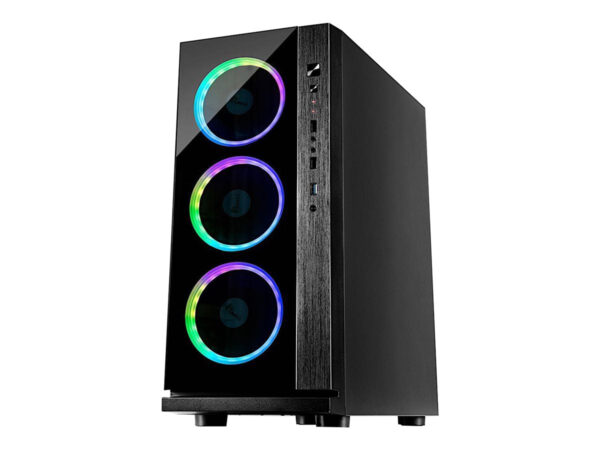 Køb Inter-Tech W-III RGB Tårn ATX Ingen strømforsyning Sort online billigt tilbud rabat gaming gamer