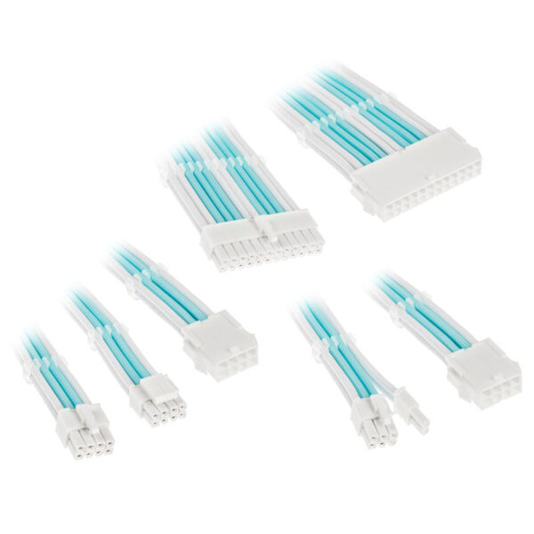 Køb Kolink Core Adept Braided Cable Extension Kit - Brilliant White/Powder Blue online billigt tilbud rabat gaming gamer