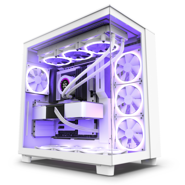 Køb NZXT H9 Flow White Dual Chamber Mid Tower Case online billigt tilbud rabat gaming gamer