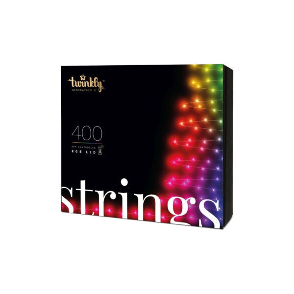 Køb Twinkly Strings 400L RGB lyskæde sort/grøn BT/WIFI Gen II IP44 32 meter online billigt tilbud rabat gaming gamer