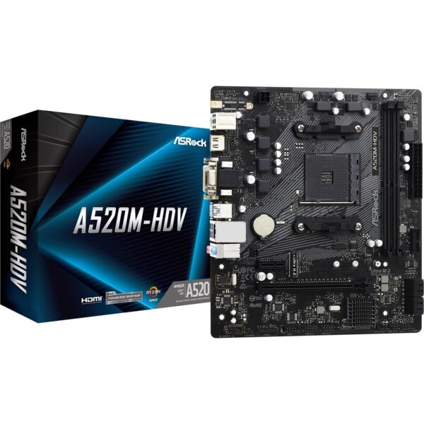 Køb ASRock A520M-HDV Micro-ATX  AM4 AMD A520 online billigt tilbud rabat gaming gamer