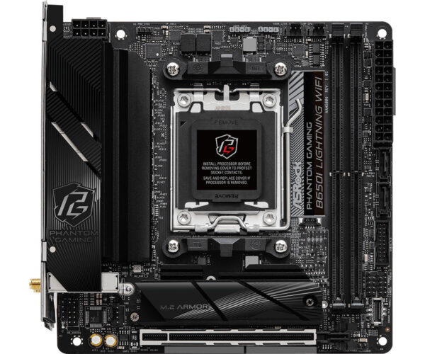 Køb ASRock B650I LIGHTNING WIFI - Bundkort - Socket AM5 - USB 3.2 Gen 1 - onboard grafik (CPU påkrævet) retail online billigt tilbud rabat gaming gamer