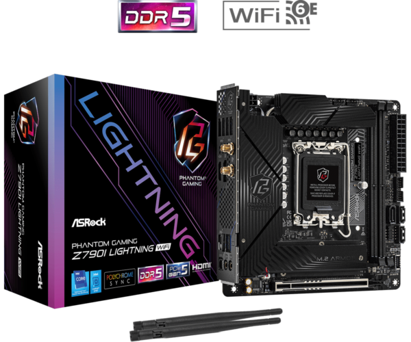 Køb ASRock Phantom Gaming Z690I LIGHTNING WIFI Mini ITX LGA1700 sokkel Intel Z790 online billigt tilbud rabat gaming gamer