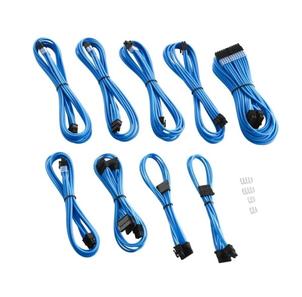 Køb CableMod C-Series PRO ModMesh Cable Kit for RMi/RMx/RM (Black Label) - light blue online billigt tilbud rabat gaming gamer