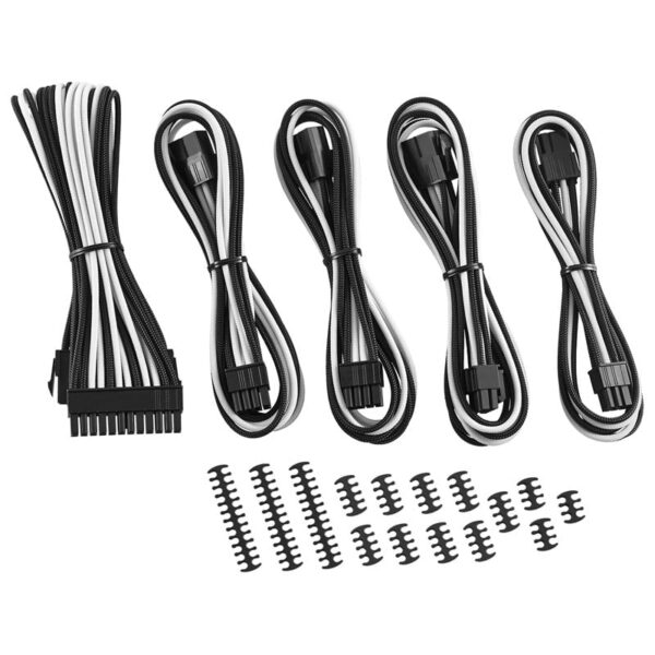 Køb CableMod Classic ModMesh Cable Extension Kit - 8+6 Series - black/white online billigt tilbud rabat gaming gamer