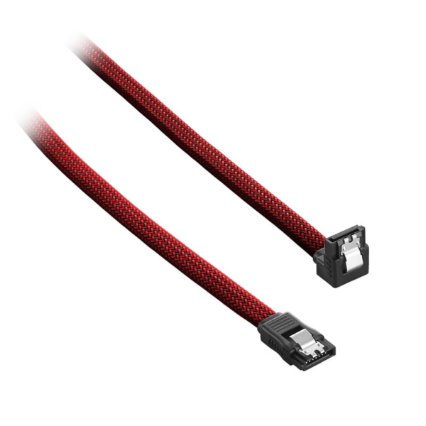 Køb CableMod ModMesh Right Angle SATA 3 Cable 30cm - blood red online billigt tilbud rabat gaming gamer