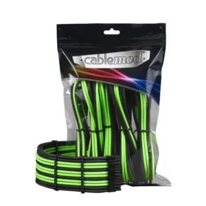 Køb CableMod PRO ModMesh Cable Extension Kit - Sort/Lysegrøn online billigt tilbud rabat gaming gamer