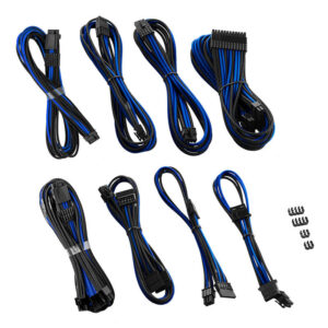 Køb CableMod RT-Series Pro ModMesh 12VHPWR Dual Cable Kit for ASUS/Seasonic - black/blue online billigt tilbud rabat gaming gamer