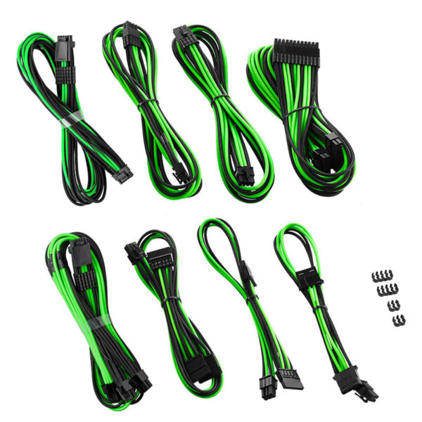 Køb CableMod RT-Series Pro ModMesh 12VHPWR Dual Cable Kit for ASUS/Seasonic - black/light green online billigt tilbud rabat gaming gamer