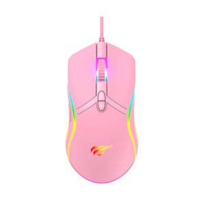 Køb Gaming mouse Havit MS1026 RGB 1000-6400 DPI (pink) online billigt tilbud rabat gaming gamer