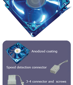 SunBeam 80mm MetallicBlue Silent LED-blæser