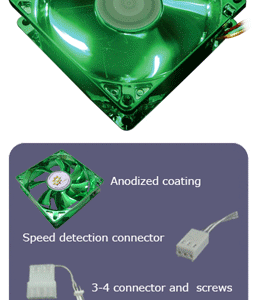 SunBeam 80mm MetallicGreen Silent LED-blæser